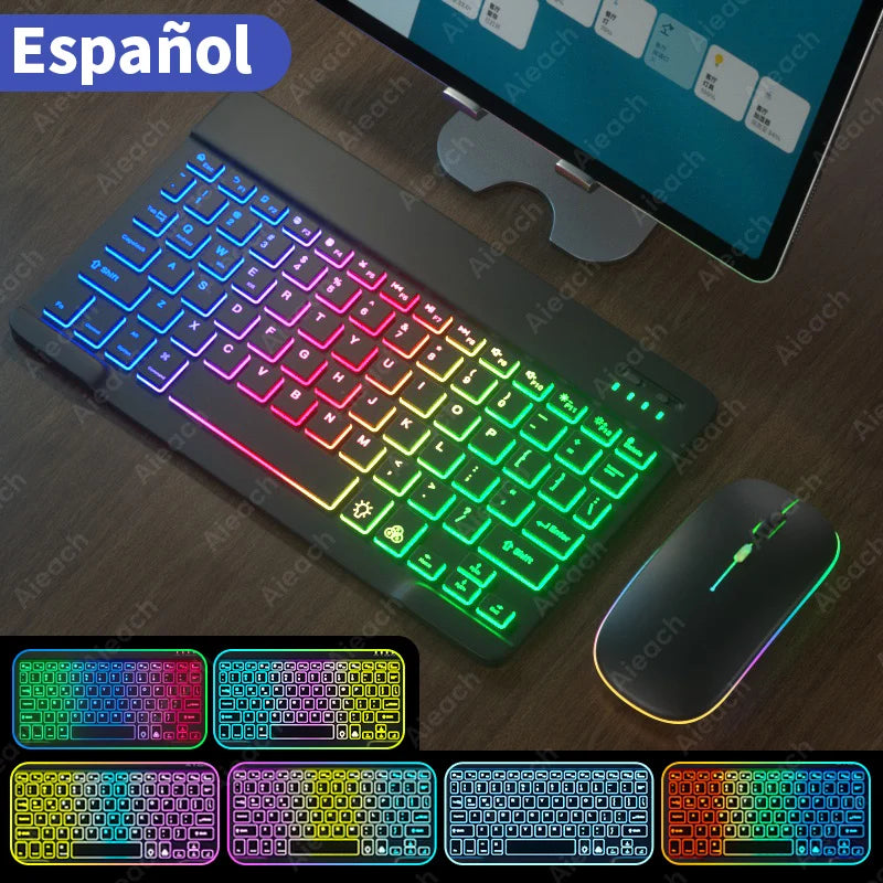 Bluetooth Rainbow Backlit Keyboard and Mouse