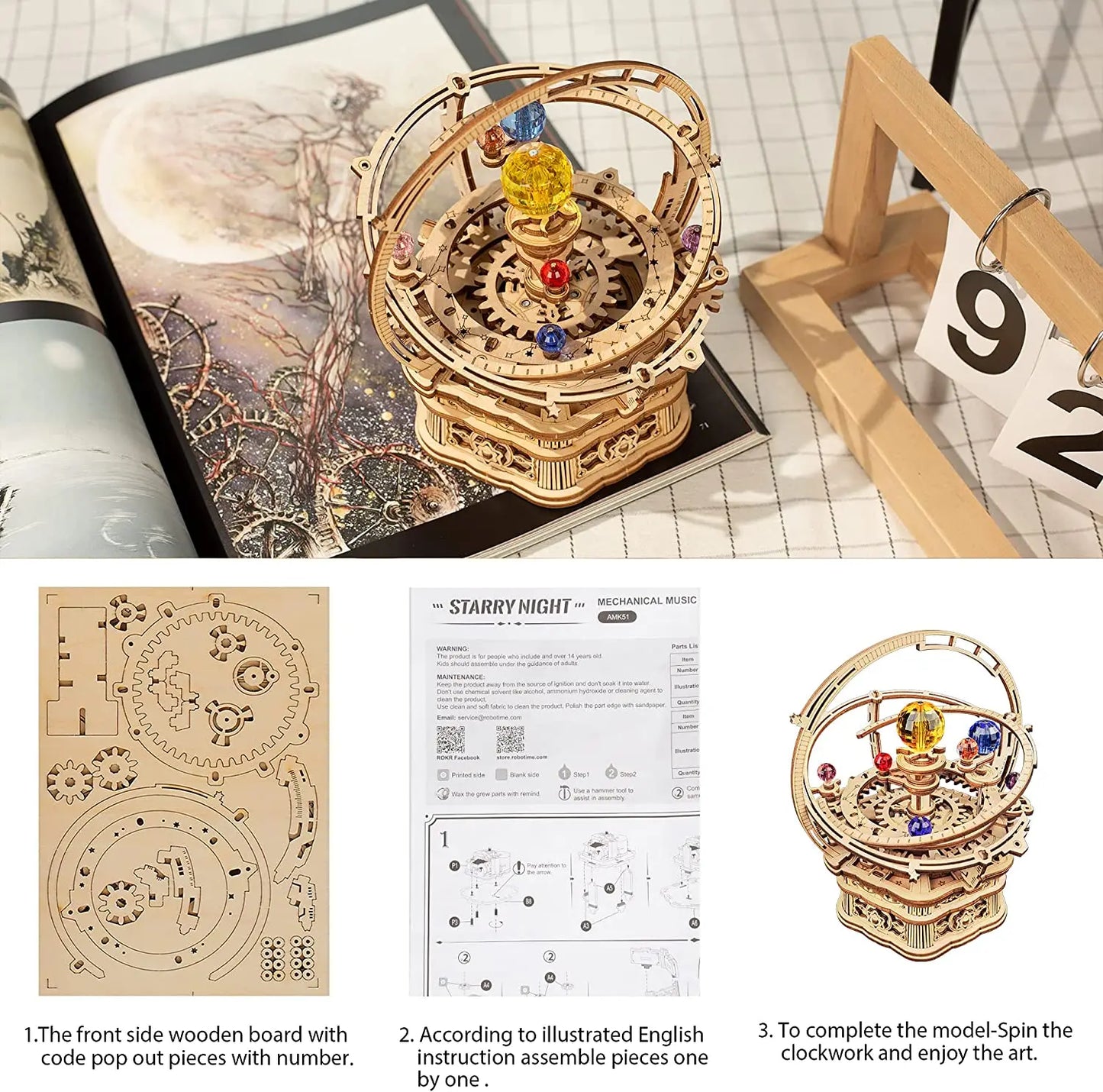 Robotime 3D Starry Night Music Box Kit