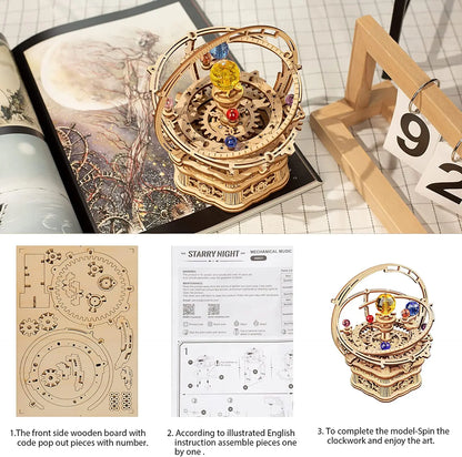 Robotime 3D Starry Night Music Box Kit