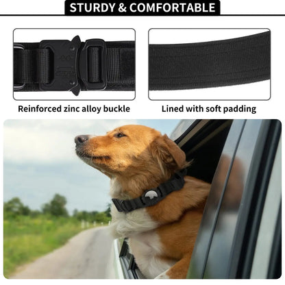 Tactical Dog Collar with AirTag Holder