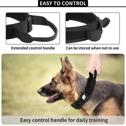 Tactical Dog Collar with AirTag Holder