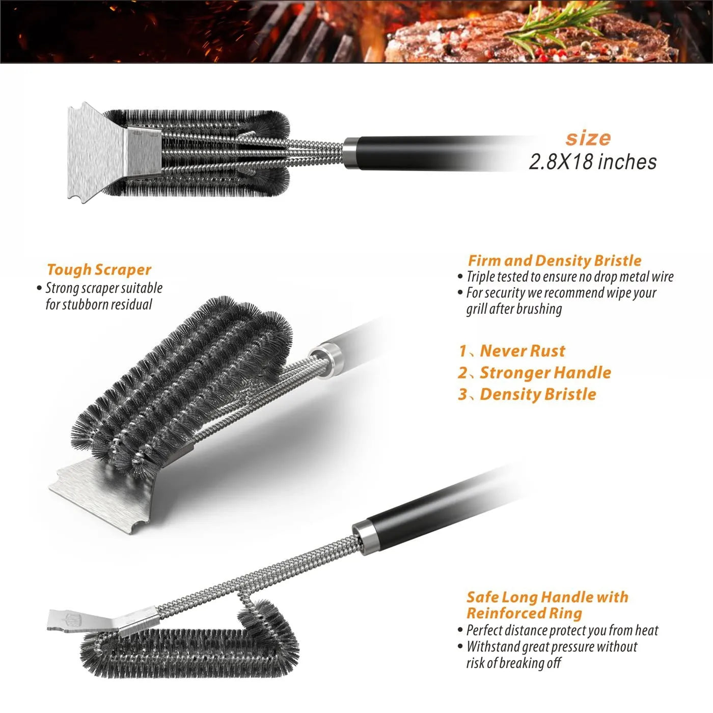 3-in-1 Grill Cleaning Brush