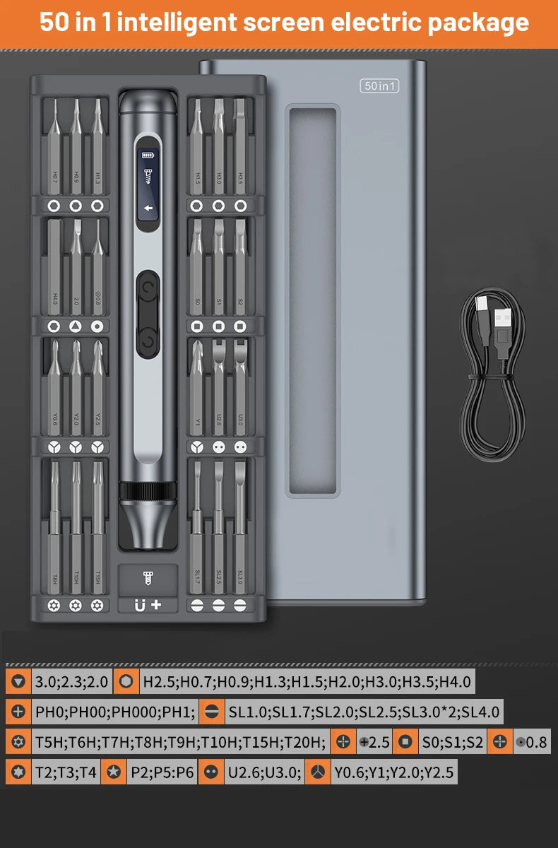 50-in-1 Precision Electric Screwdriver Set