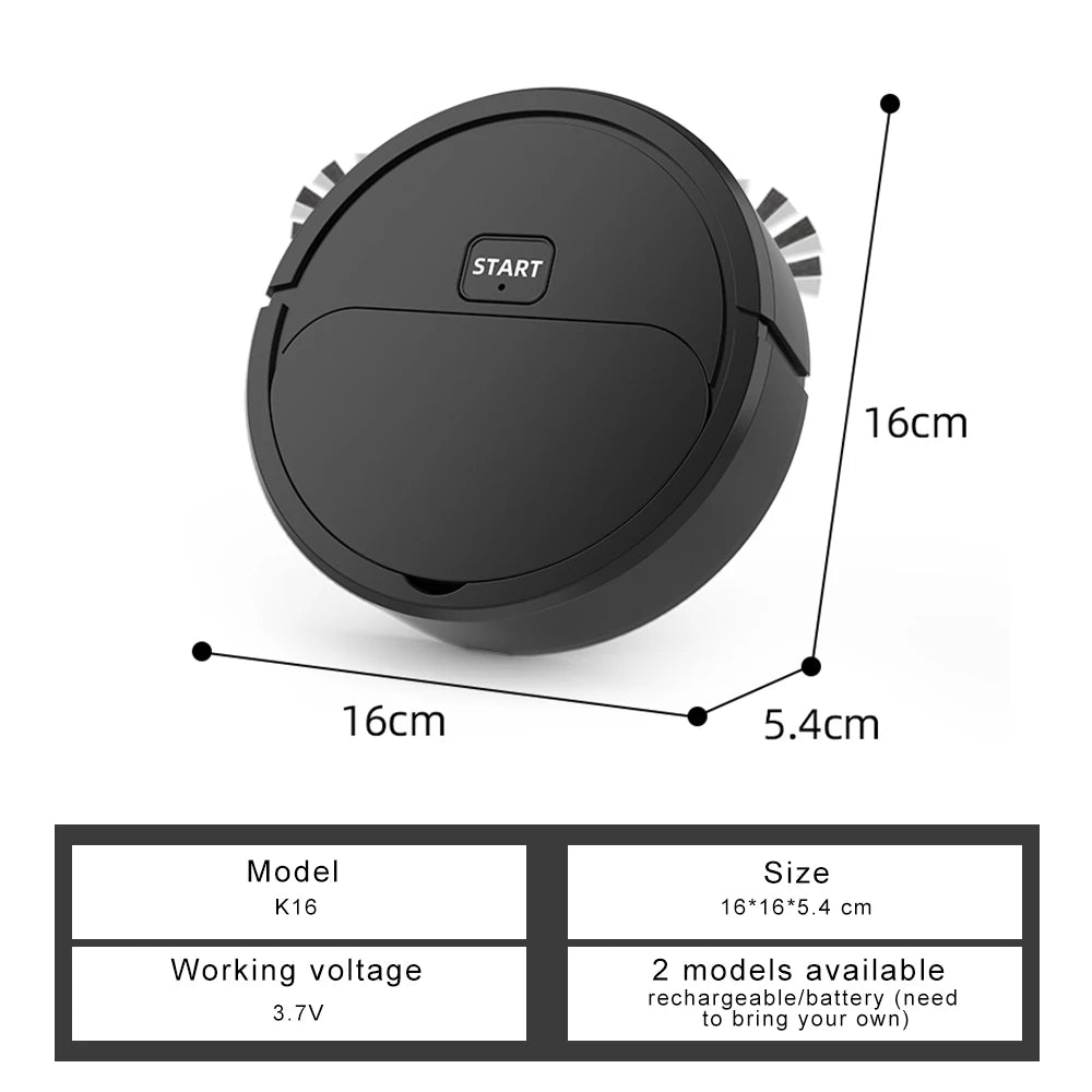 3-in-1 Mini Robotic Vacuum Cleaner