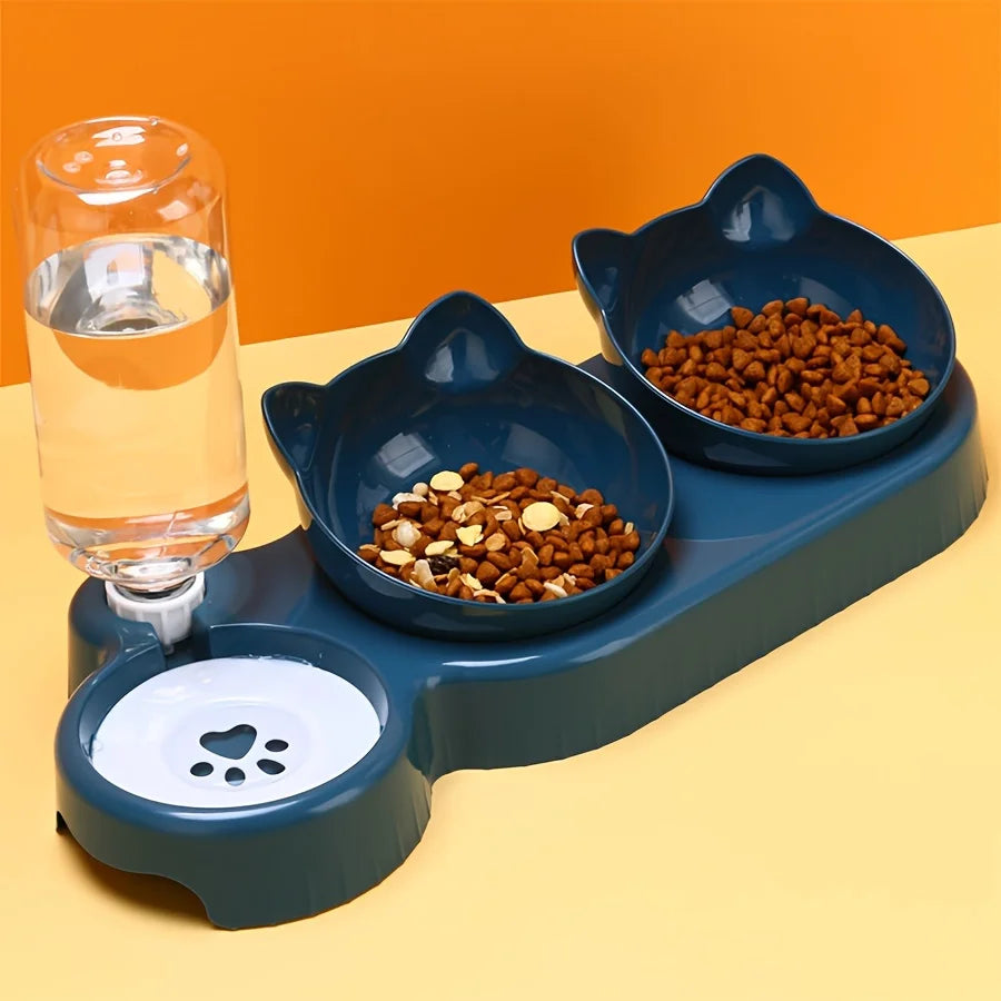 3-in-1 Cat Bowl & Water Feeder