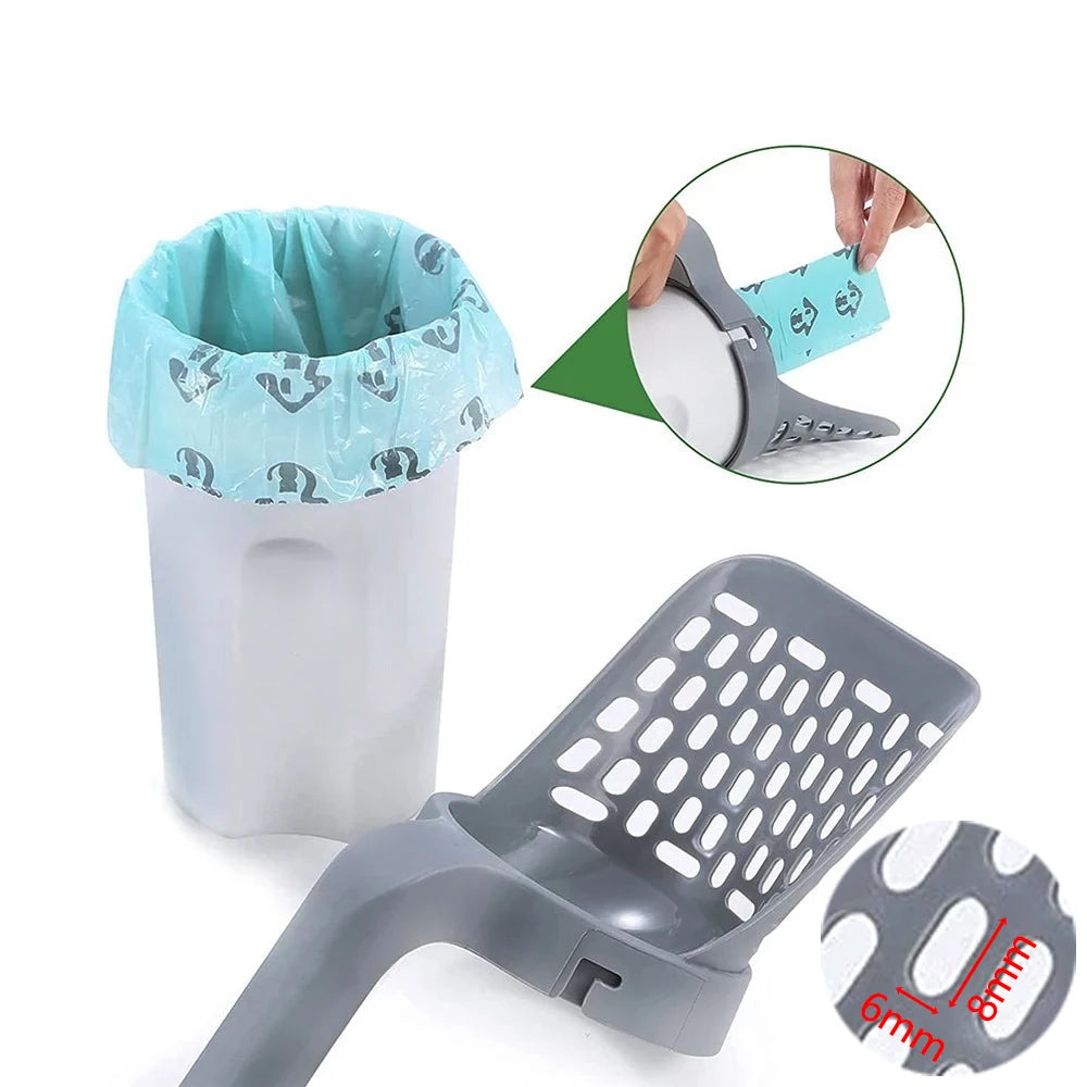 Self-Cleaning Cat Litter Scoop with Bin