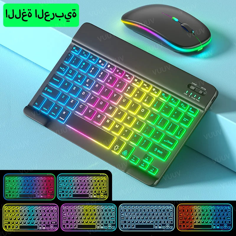 Bluetooth Rainbow Backlit Keyboard and Mouse