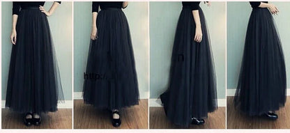 Elegant 3-Layer Midi Tulle Skirt for Women