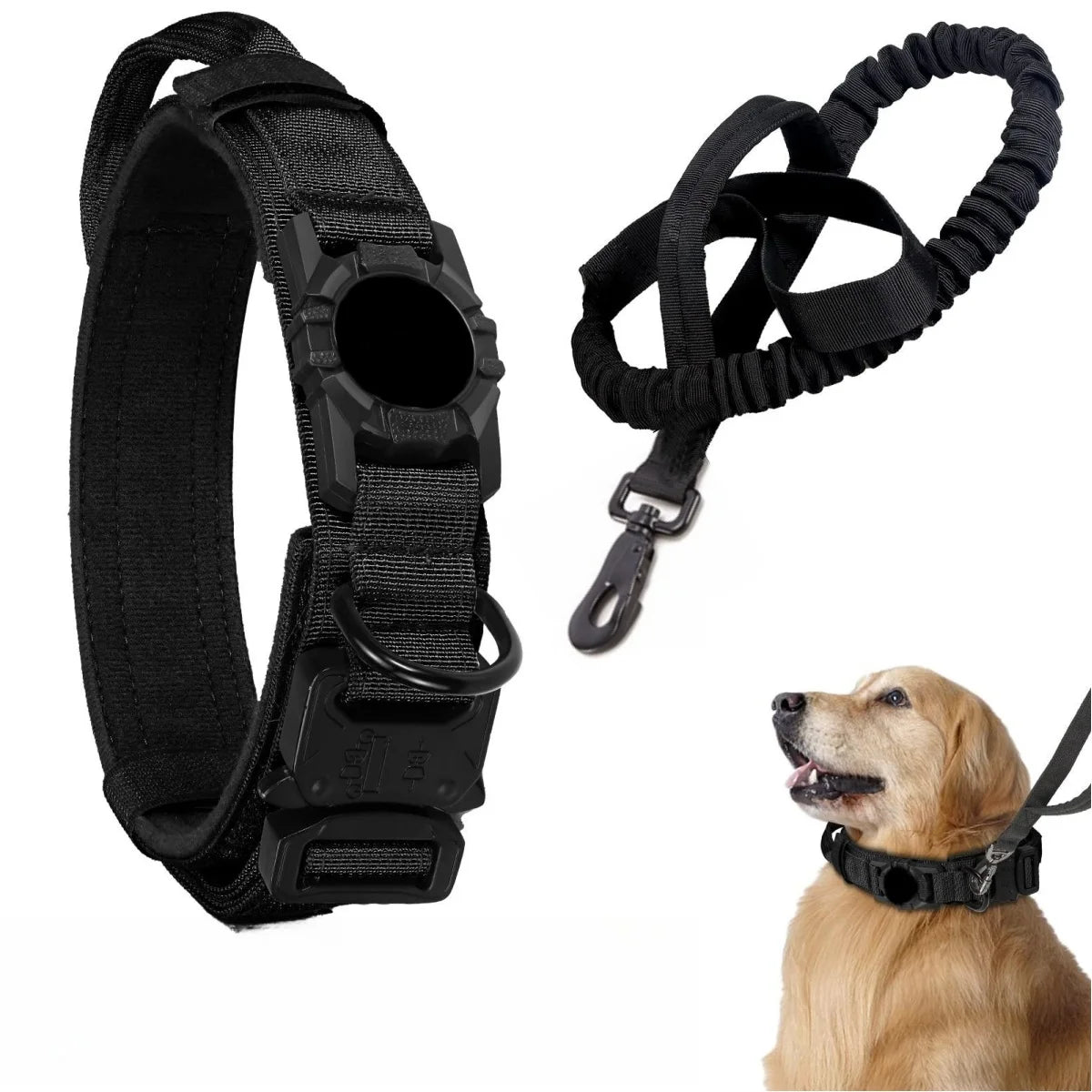 Tactical Dog Collar with AirTag Holder