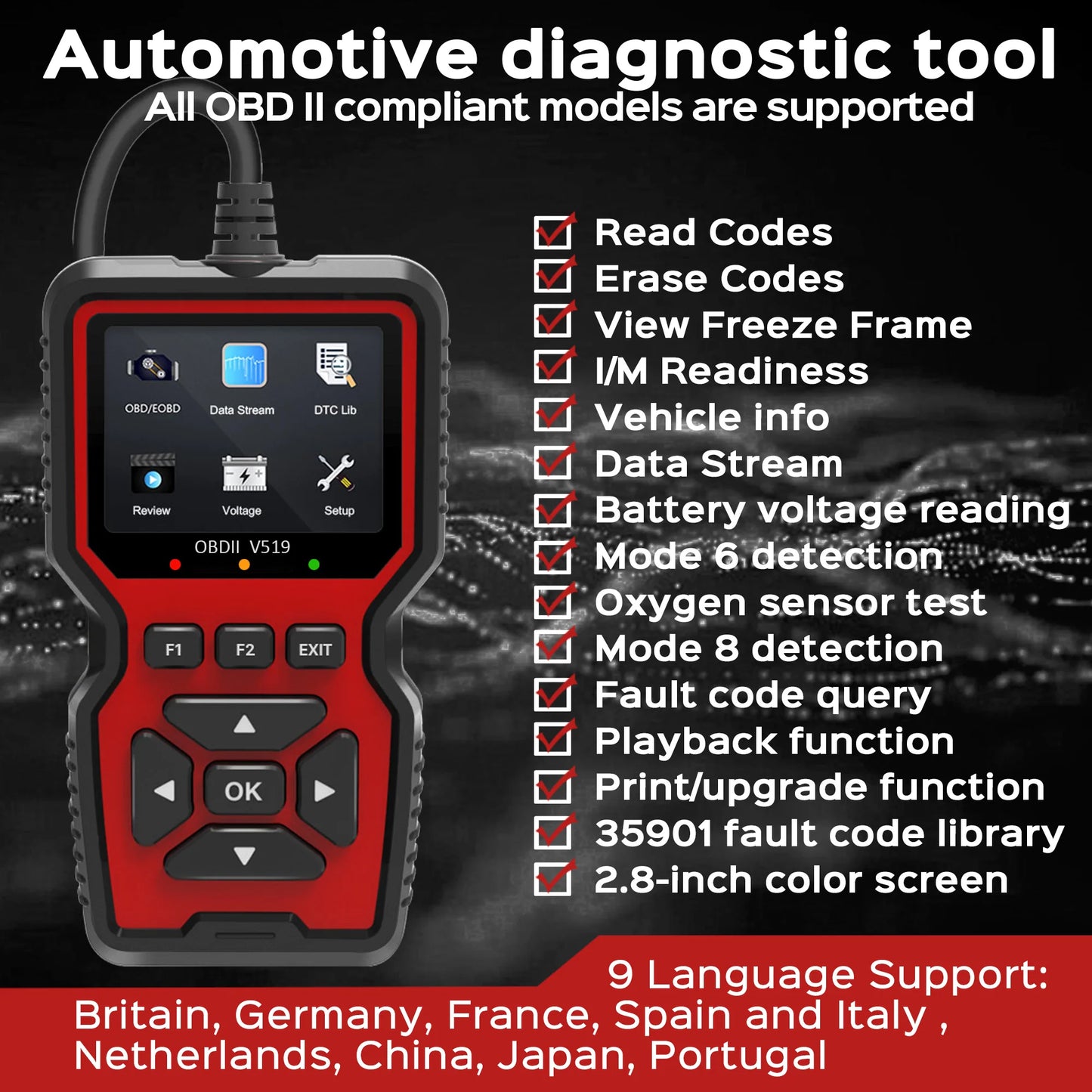 Professional OBD2 Diagnostic Code Reader