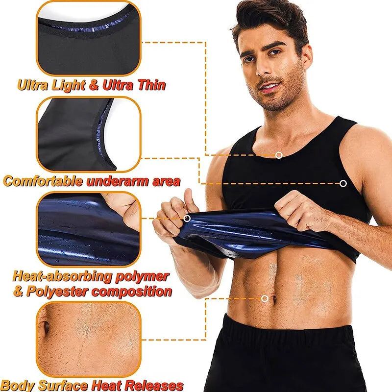 Men’s Sauna Sweat Vest with Heat Trapping