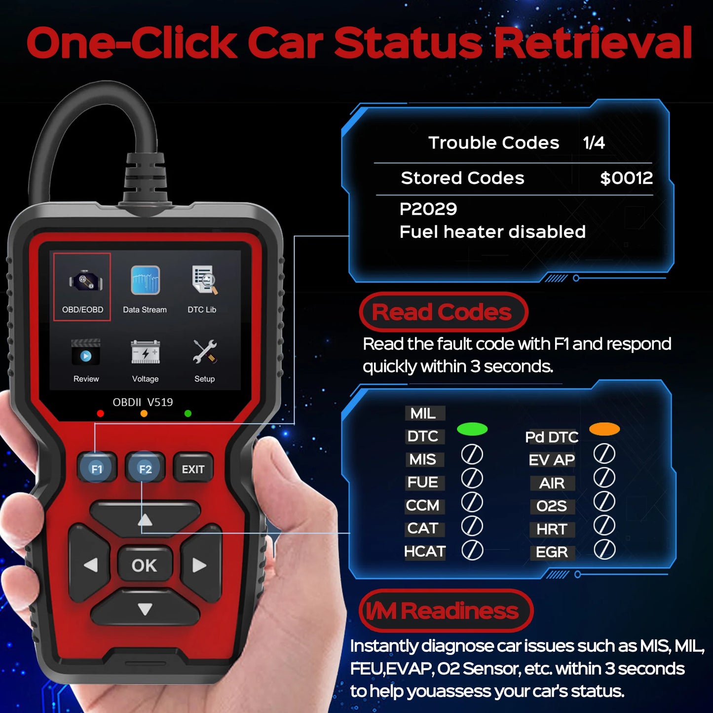 Professional OBD2 Diagnostic Code Reader