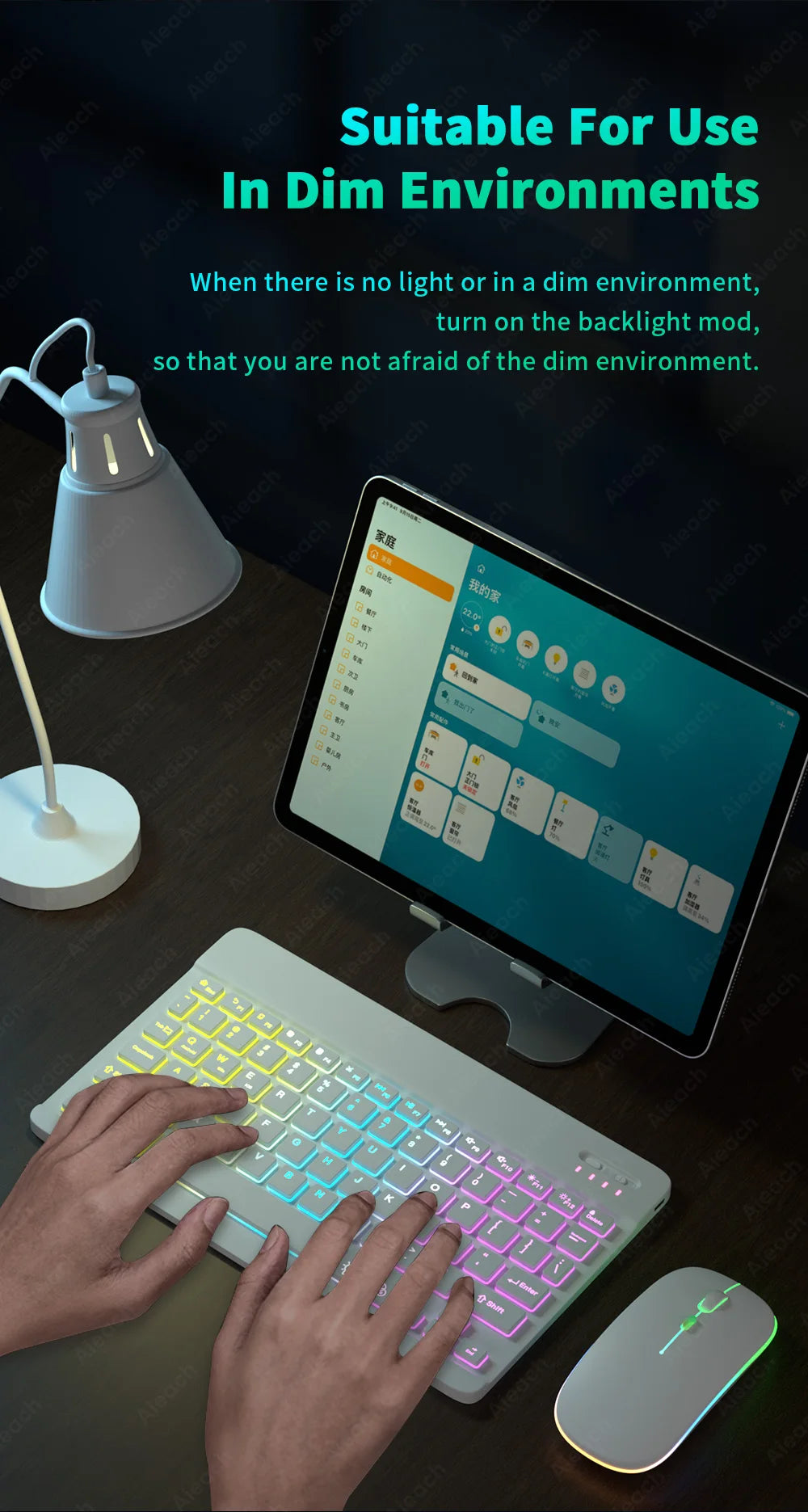 Bluetooth Rainbow Backlit Keyboard and Mouse