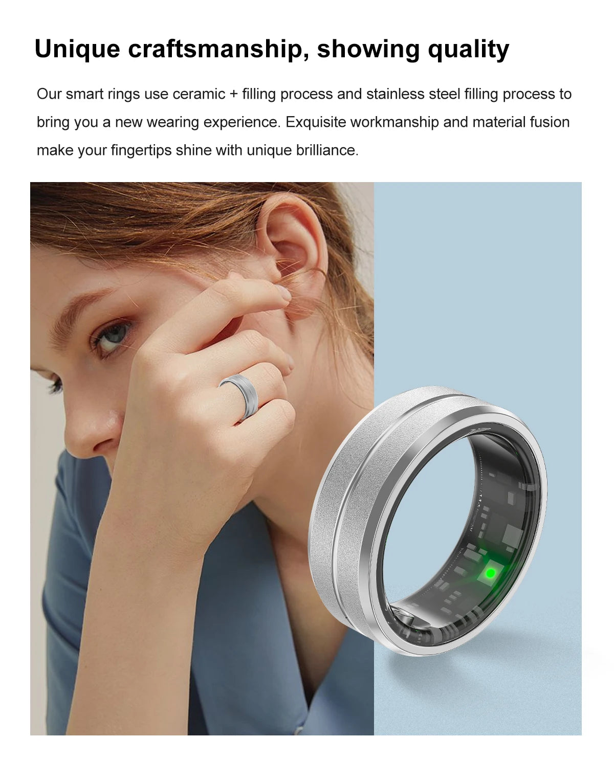 Smart Health Monitoring Waterproof Fitness Ring