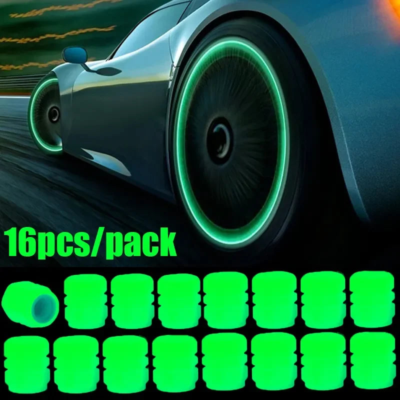 Glow-in-the-Dark Tyre Valve Caps