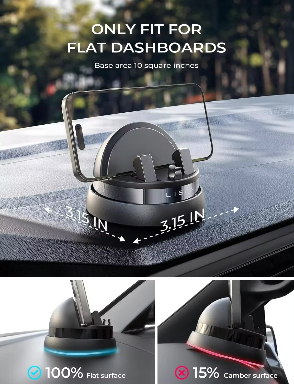 LISEN Magnetic 360° Car Phone Mount