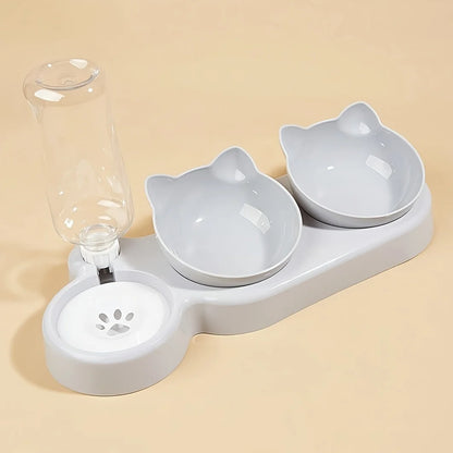 3-in-1 Cat Bowl & Water Feeder