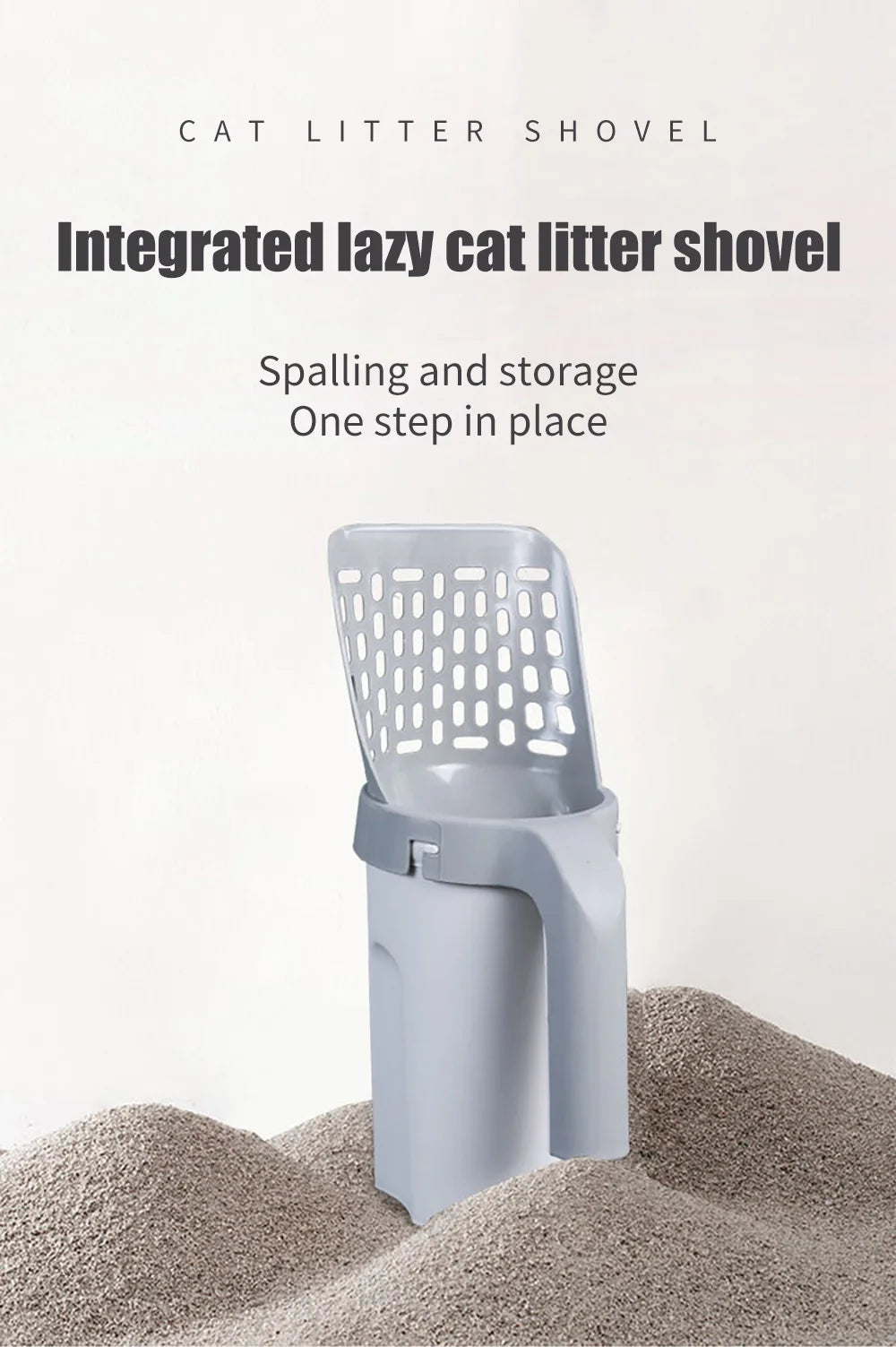 Self-Cleaning Cat Litter Scoop with Bin