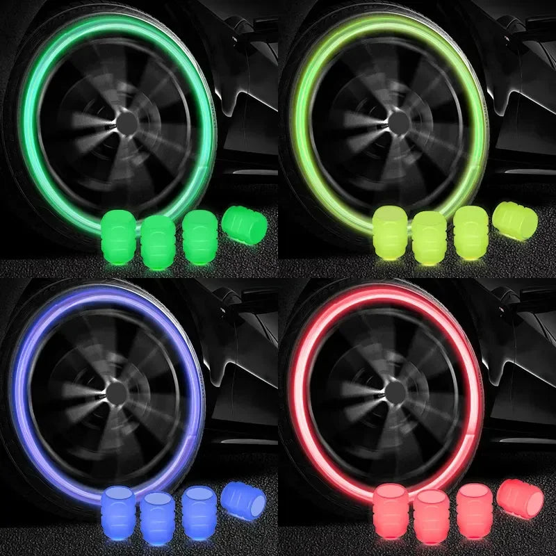 Glow-in-the-Dark Tyre Valve Caps