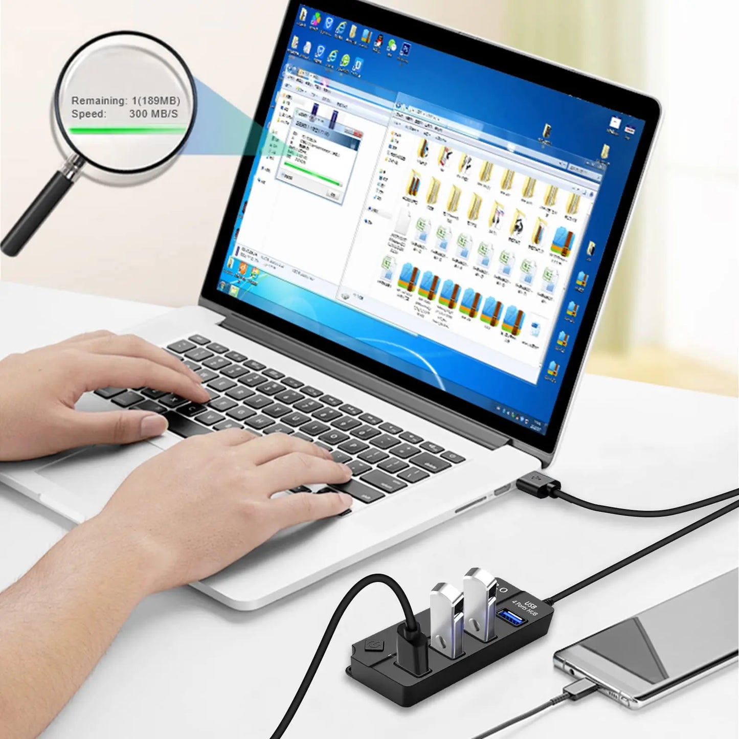 7-Port USB 3.0 Hub with Power Switch