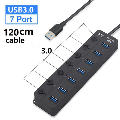 7-Port USB 3.0 Hub with Power Switch