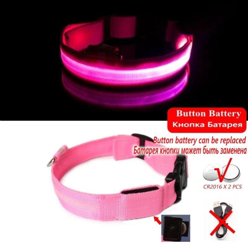 LED Dog Collar Light for Pets - USB Rechargeable