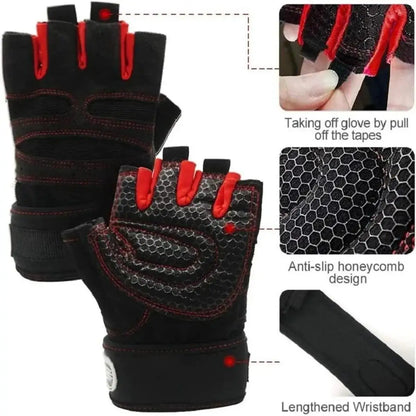 Breathable Shockproof Gym Gloves with Wrist Support