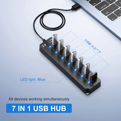 7-Port USB 3.0 Hub with Power Switch