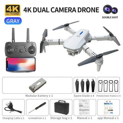 E88 Foldable 4K Drone with Dual Camera