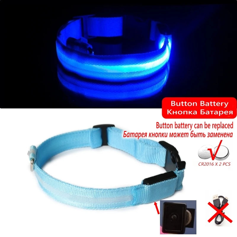 LED Dog Collar Light for Pets - USB Rechargeable