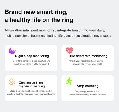 Smart Health Monitoring Waterproof Fitness Ring