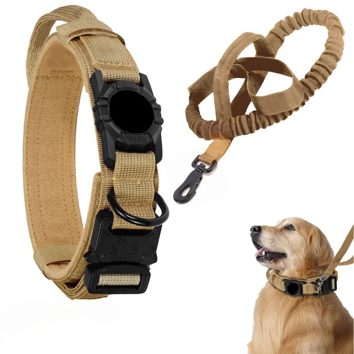 Tactical Dog Collar with AirTag Holder