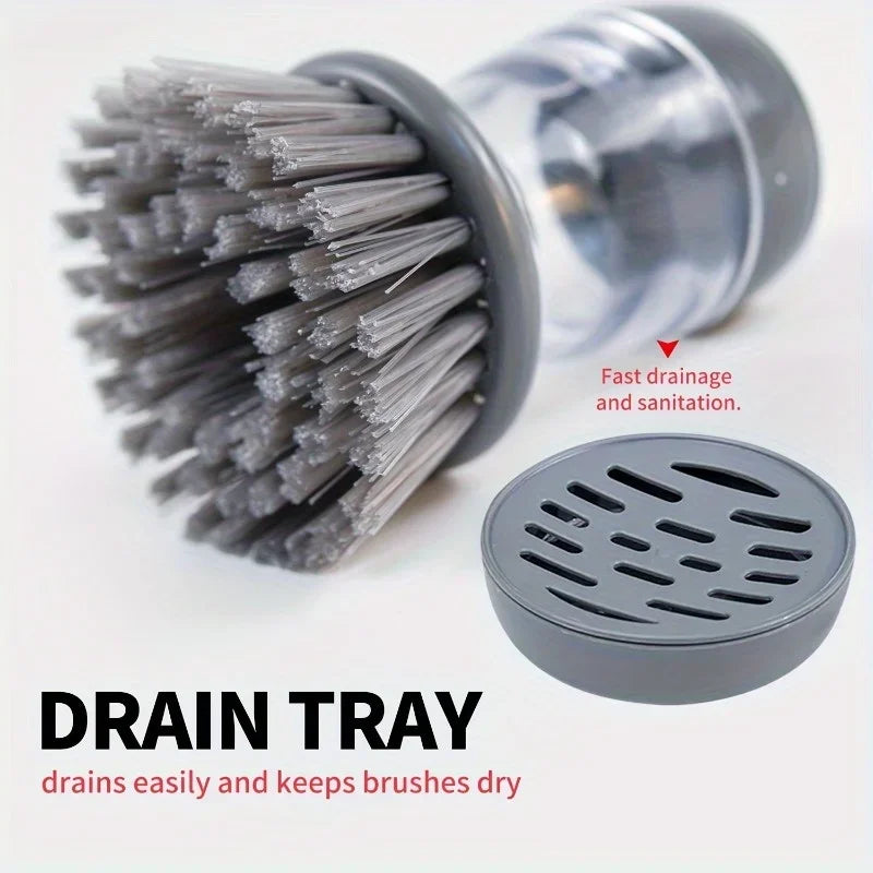 Automatic Liquid Dispensing Kitchen Cleaning Brush