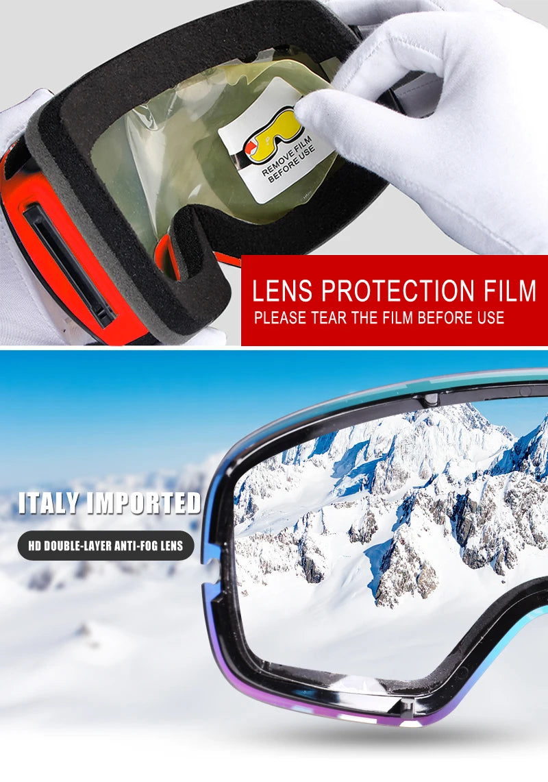 X-TIGER Ski Goggles with UV Protection