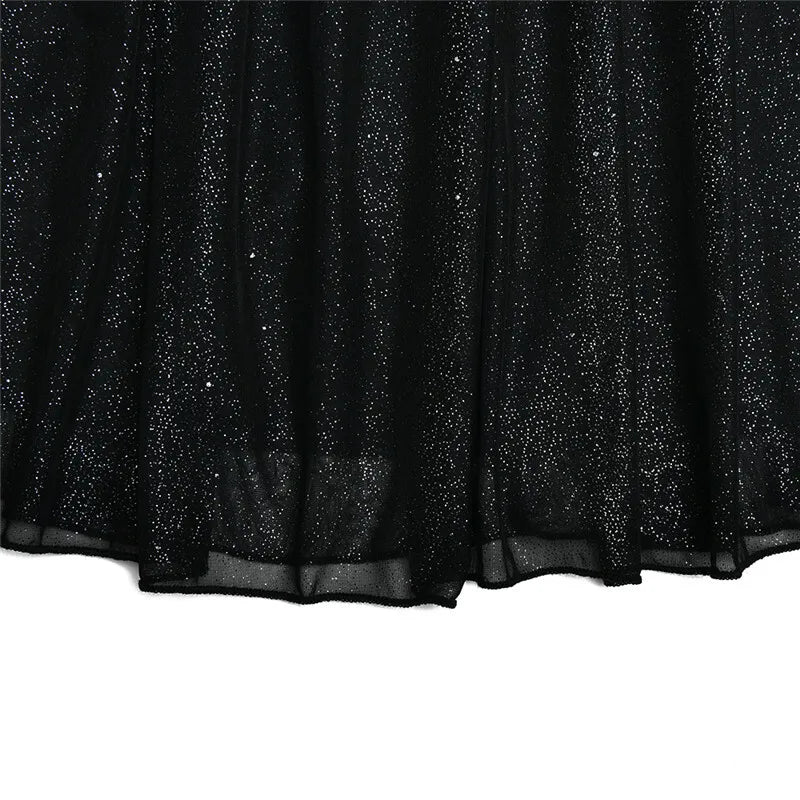 Mozision Black Strapless Sequin Mini Dress