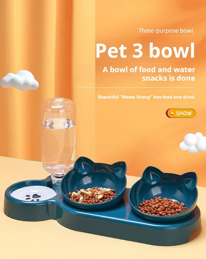 3-in-1 Cat Bowl & Water Feeder