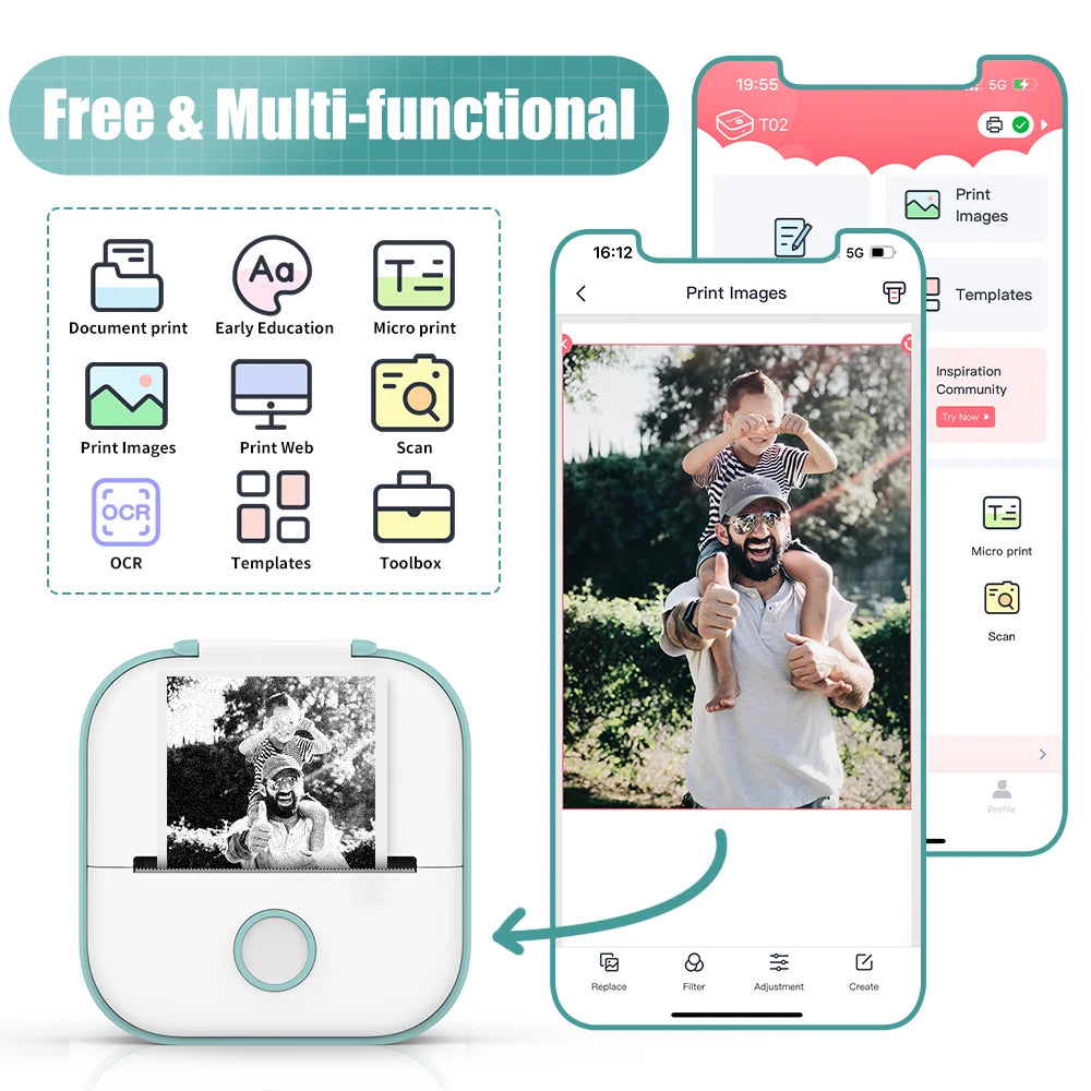 Phomemo T02 Mini Portable Thermal Printer