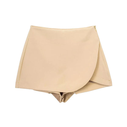 TRAF Vintage High-Waist Shorts Skirt