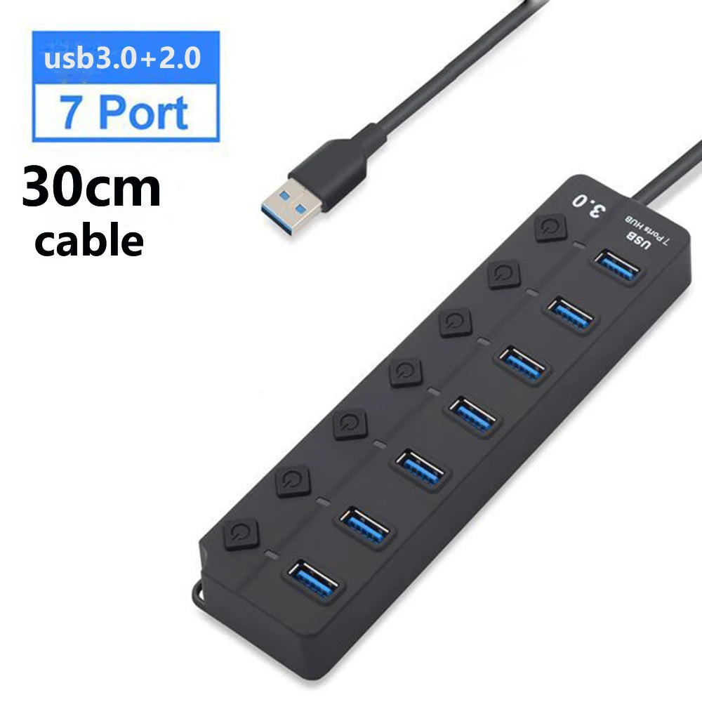 7-Port USB 3.0 Hub with Power Switch