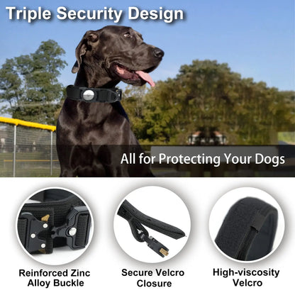 Tactical Dog Collar with AirTag Holder