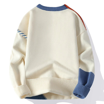 Stylish Patchwork Turtleneck Men's Sweater