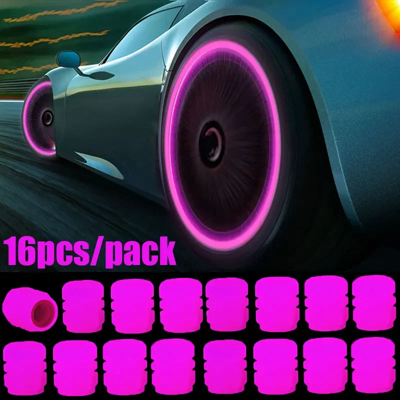 Glow-in-the-Dark Tyre Valve Caps