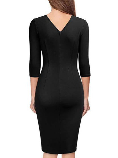 Elegant V-Neck Bodycon Dress for Women