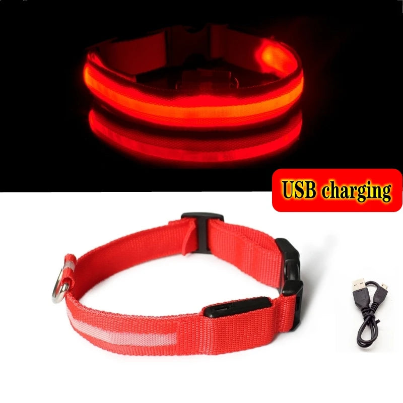 LED Dog Collar Light for Pets - USB Rechargeable