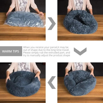 Plush Donut Cat Bed - Ultimate Comfort