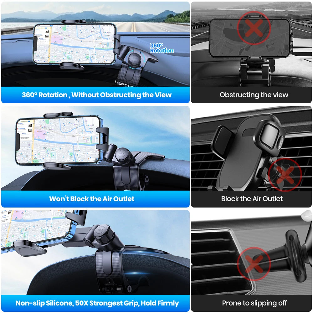 TOPK Dashboard Phone Holder - 360 Rotation