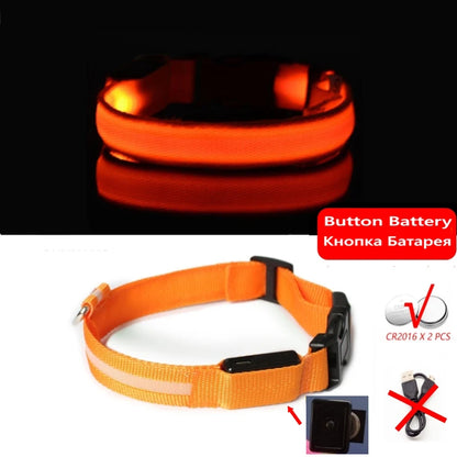 LED Dog Collar Light for Pets - USB Rechargeable