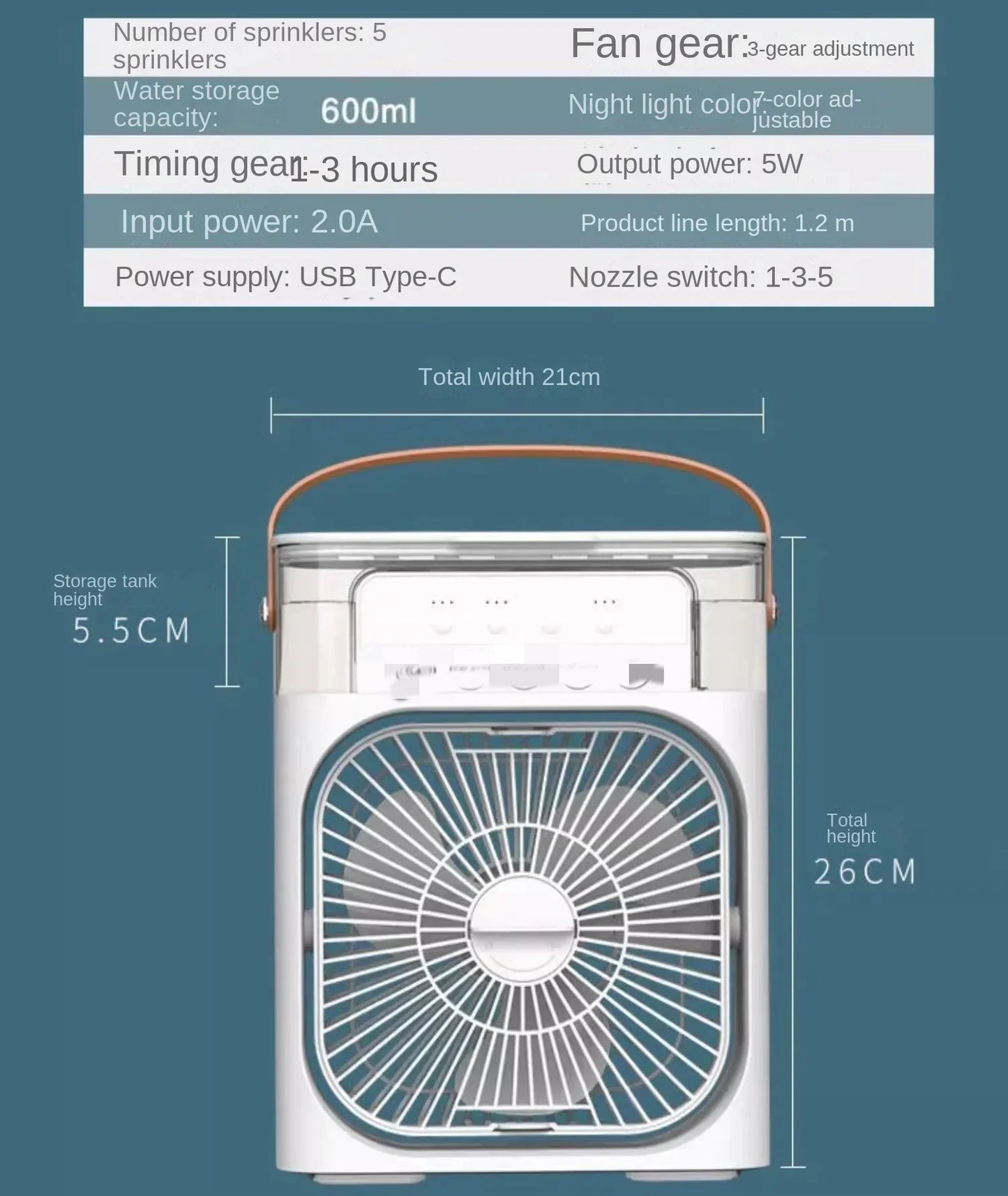 USB Mini Air Cooler with Spray Humidification