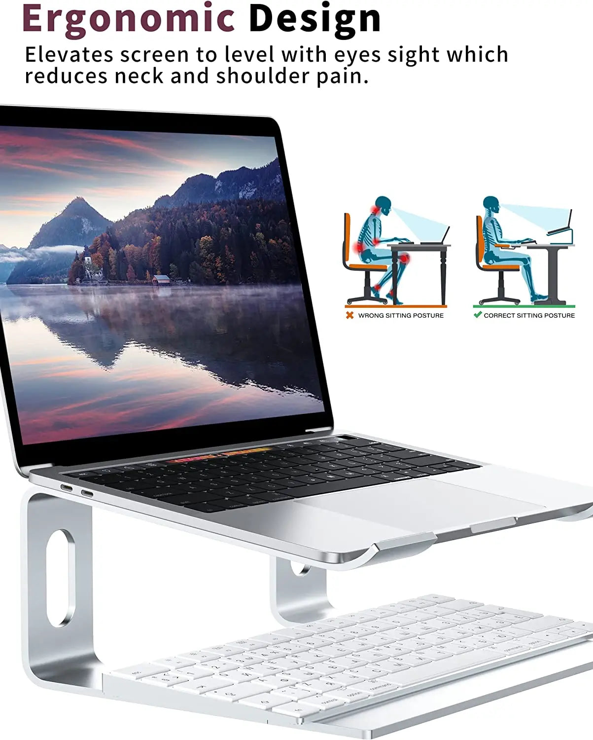 Ergonomic Aluminium Laptop Stand by GDVONE