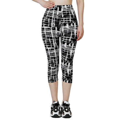 Summer Capris Printed Leggings with Elastic Waist